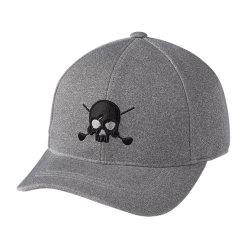 Volvik Golf Embroidered Skull Cap -Golf Clubs Shop 0003 Skull embroidery cap grey