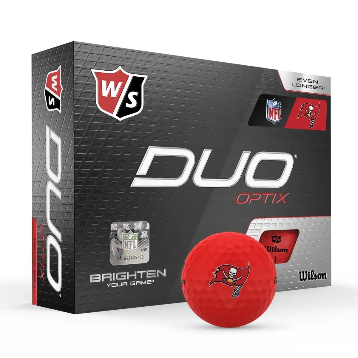 Wilson Staff Duo Optix NFL Team Licensed Golf Balls - Matte Red 3 Wilson Staff Duo Optix NFL Team Licensed Golf Balls - Matte Red