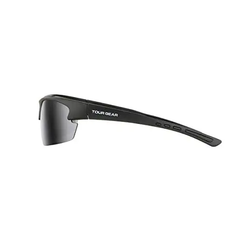 Hireko Tour Gear Men's Semi-Rimless Sunglasses - Matte Black 5 Hireko Tour Gear Men's Semi-Rimless Sunglasses - Matte Black - Image 3