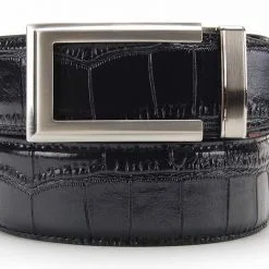 NexBelt Artemis Brushed Nickel Buckle PreciseFit W/ Alligator Dress Belt