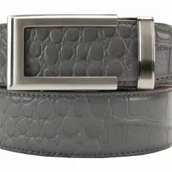 NexBelt Artemis Brushed Nickel Buckle PreciseFit W/ Alligator Dress Belt -Golf Clubs Shop Alligator Grey Dress Belt Front 1800x1800 9a0fd7de aa72 40a7 88a4 fd9de264e12d