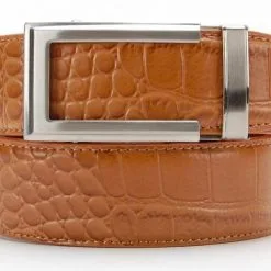 NexBelt Artemis Brushed Nickel Buckle PreciseFit W/ Alligator Dress Belt -Golf Clubs Shop Alligator Tan Dress Belt Front 1800x1800 a0cda018 5836 447e 996b 525913381901