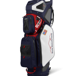 Sun Mountain 2022 Boom Bag Golf Cart Bag With Speakers -Golf Clubs Shop BOOM BAG NAVY WHITE RED