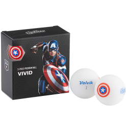 Volvik Marvel Character Golf Ball 4 Pack -Golf Clubs Shop Captain America Square