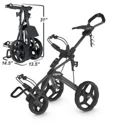 Proactive Clicgear Golf 3-Wheel Rovic Junior Push Cart Model RV3J -Golf Clubs Shop Clicgear RV3J Charcoal Black 2