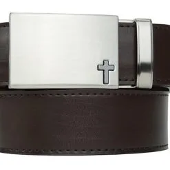 NexBelt Faith Series Classic Cross Nickel Finish With Gunmetal Cross 15 NexBelt Faith Series Classic Cross Nickel Finish With Gunmetal Cross -Golf Clubs Shop Cross Nickel Espresso Front 1800x1800 3f66491e f293 437a 81d6 fc16e554025f