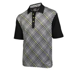 CaddiesShack Ogio Grid Golf Polo Shirts -Golf Clubs Shop Grid White Black Electric