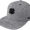 Golf Direct Now Lucky Flat Bill Black Clover Snapback Hat 2 Golf Direct Now Lucky Flat Bill Black Clover Snapback Hat -Golf Clubs Shop Lucky Flat Bill Snapback Lucky Flat