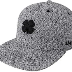 Golf Direct Now Lucky Flat Bill Black Clover Snapback Hat