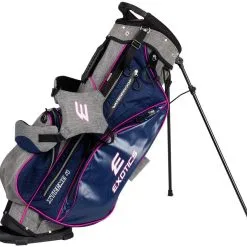 Tour Edge Exotics Xtreme 4 Stand Bags -Golf Clubs Shop Xtreme 4 Carry Bag Navy Scratch Plaid Pink