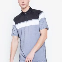 Callaway Jack Nicklaus Black Label By Perry Ellis Yarn Dyed Color Block Polo Shirts -Golf Clubs Shop YarnDyedColorBlockPolo CaviarBlack1