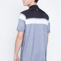 Callaway Jack Nicklaus Black Label By Perry Ellis Yarn Dyed Color Block Polo Shirts -Golf Clubs Shop YarnDyedColorBlockPolo CaviarBlack2