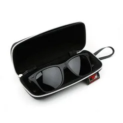 Hireko Tour Gear Polarized Sunglasses - Matte Black -Golf Clubs Shop tg120552 polarized sunglasses case open 2