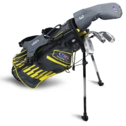 "US Kids UL42-s 4 Club Stand Set, Grey/Yellow Bag"